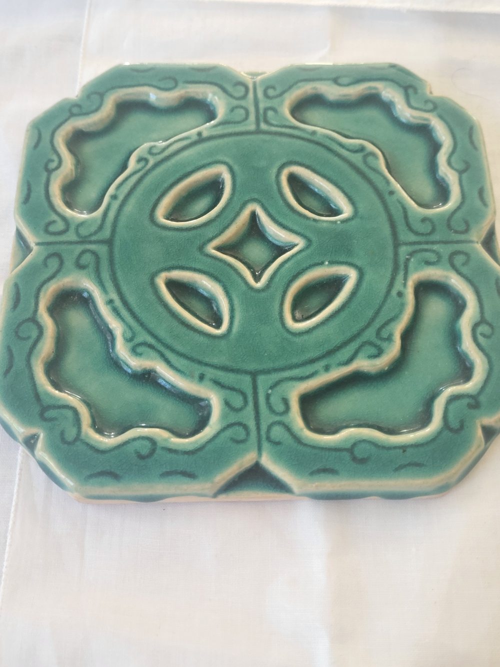 Vintage Olana State Historic Site Bell Tower Jade Tile Ceramic Wall Plaque
